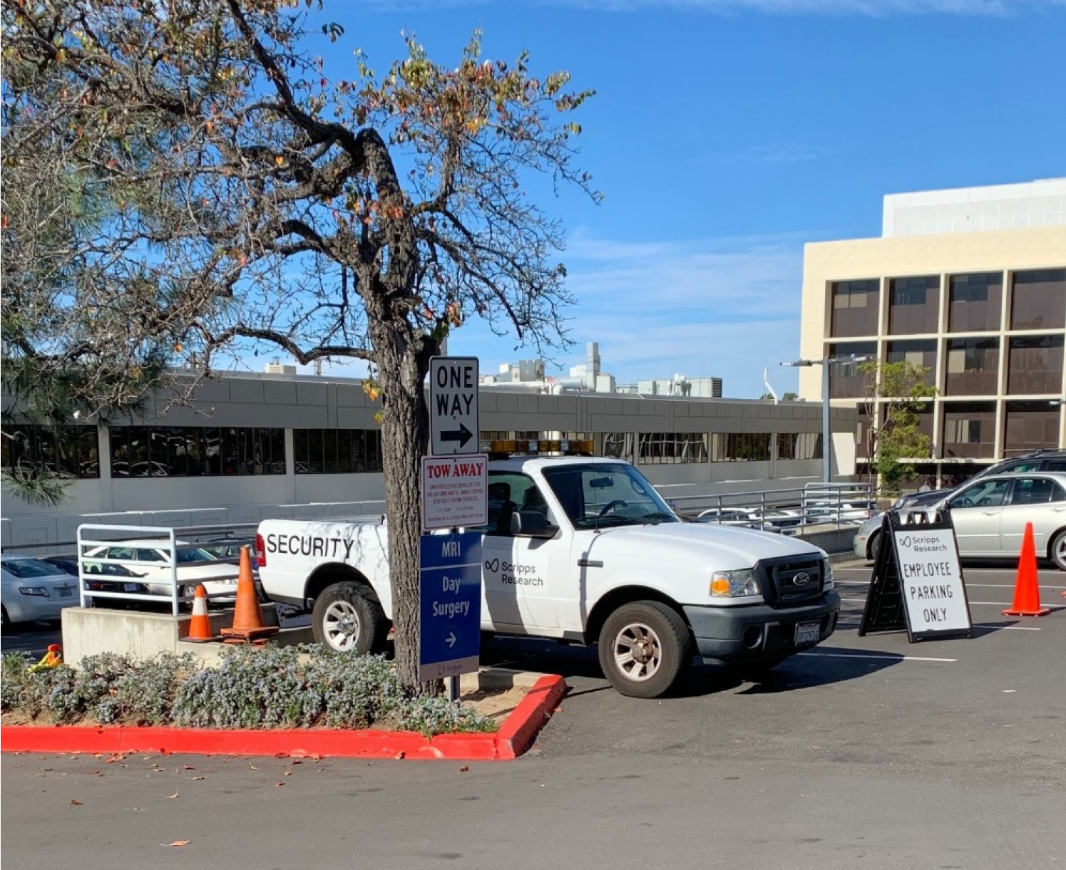 The visitor parking spaces